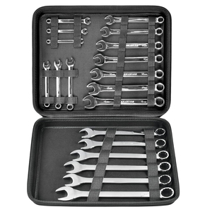 Cırcır anahtarı seti metrik ve SAE 19 için özelleştirilmiş Eva sert kabuk anahtarı aleti saklama kutusu kombinasyon cırcır anahtarı çantası - Product Image 1