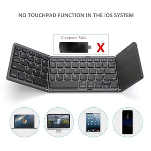 Teclado plegable inalámbrico Bluetooth Teclado de tamaño mini con panel táctil para tableta Computadora celular - Product Image 6