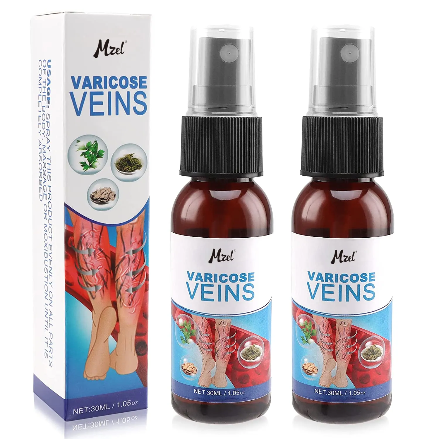 Private Label Varicose Veins Miracle Treatment Spray for Legs, Improve Blood Circulation