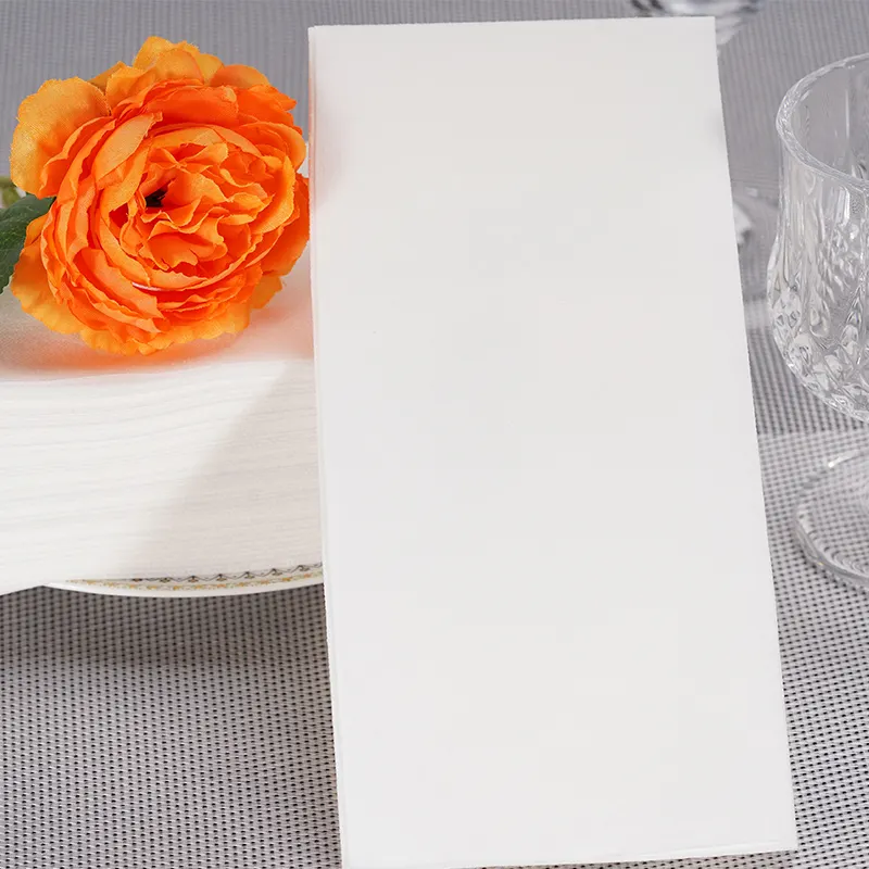 Guardanapos de papel descartáveis brancos dobrados personalizados para banheiros de casamento, guardanapos de papel luxuosos