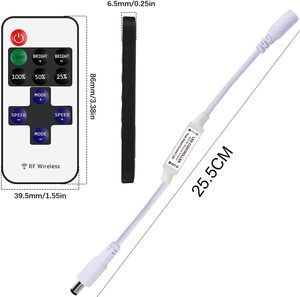 Mini RF Wireless LED Dimmer <strong>Controller</strong> Single Color Light Strip Dimmer Switch <strong>DC</strong> 5-24V 12V Voltage 6A <strong>Output</strong> Remote Control - Product Image 5