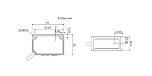 Akusense High Accuracy <strong>Analog</strong> 100mm-400mm long detection range CMOS Digital <strong>Laser</strong> Displacement Distance <strong>Sensor</strong> - Product Image 2