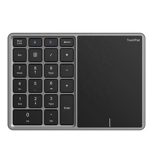Miniteclado Delgado USB tipo C BT, teclado numérico inalámbrico recargable con panel táctil y teclado numérico