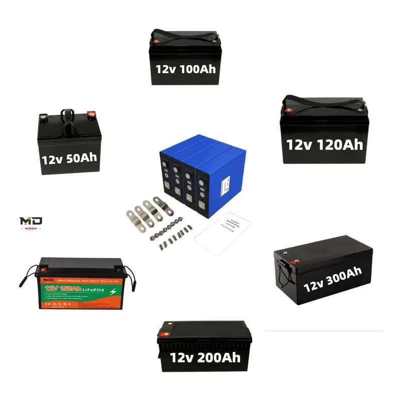 Paquete de batería LFP de ciclo profundo al por mayor 12V 24V 50ah 100ah 150ah 200ah 300ah LiFePO4 batería de iones de litio para uso doméstico