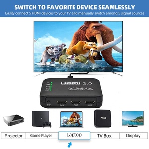 Xput 3Port 5Port <strong>HDMI</strong> 2.0 Switcher Switch 3x1 5x1 4K 60Hz HDCP 2.2 3 in 1 Out 5 in 1 Out <strong>HDMI</strong> Switch Switcher With IR Remote - Product Image 4
