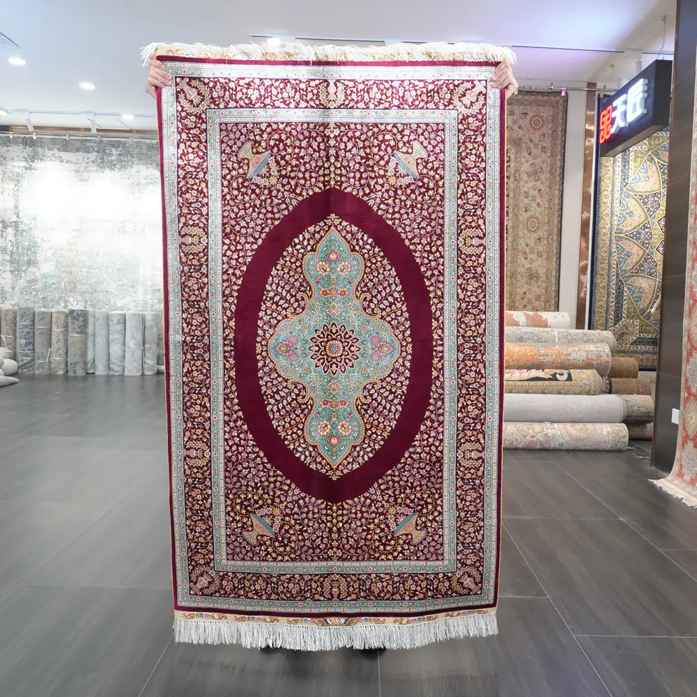 3 x5ft wasch bare türkische Teppiche Gebet moderne afghanische Qum Preise hand gefertigte Baumwolle Seide Teppich