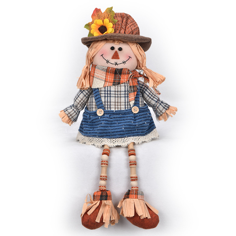 Blue Straw Scarecrow Woman