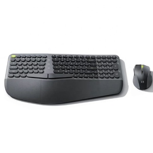 Ergonomic <strong>Wireless</strong> Keyboard Curved Design for Natural Typing 2.4G Full Size Ergo Split Keyboard <strong>Mouse</strong> <strong>Combo</strong> with Wrist Rest - Product Image 1