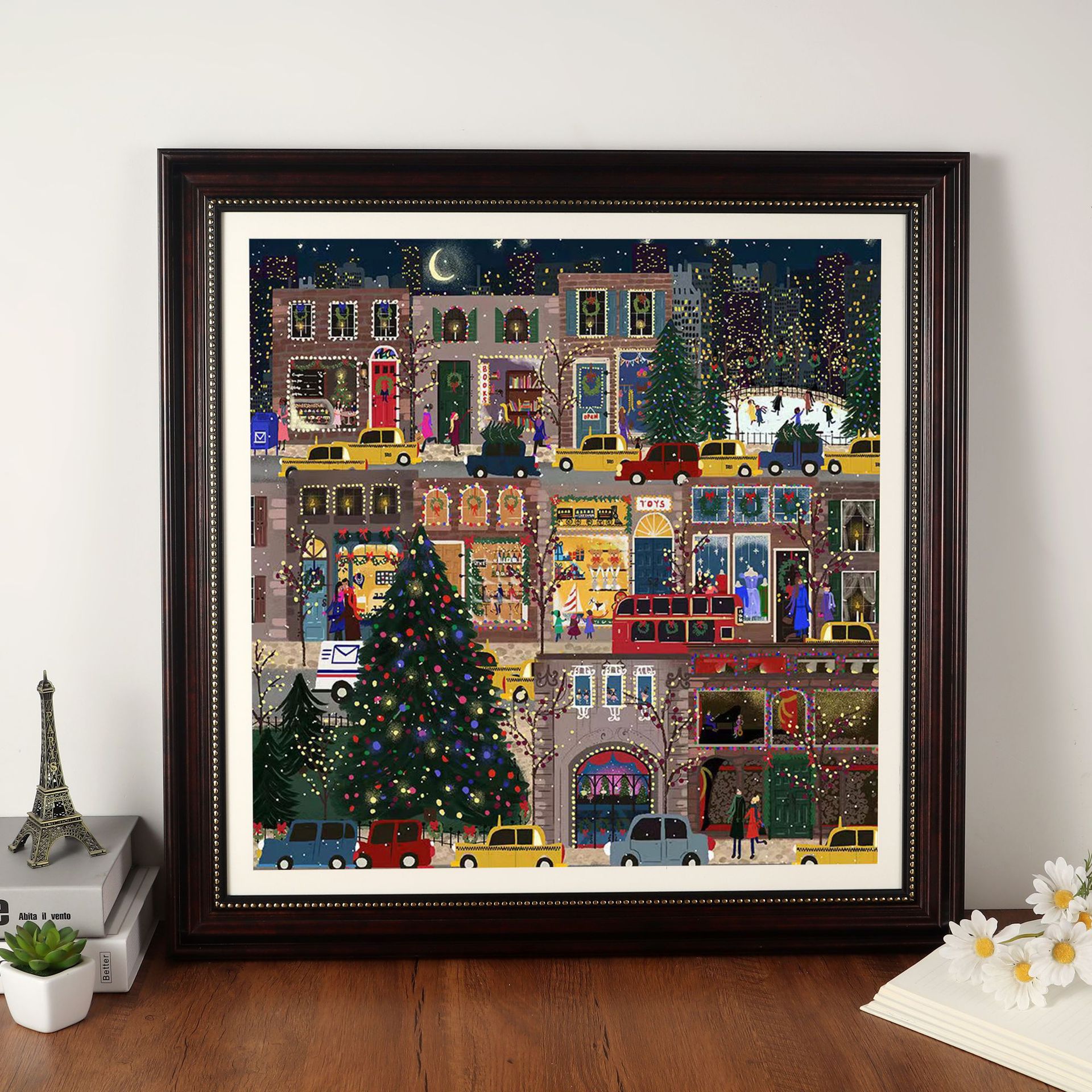 55*55 (winter light puzzle + vintage frame + 2.5cm cardboards)