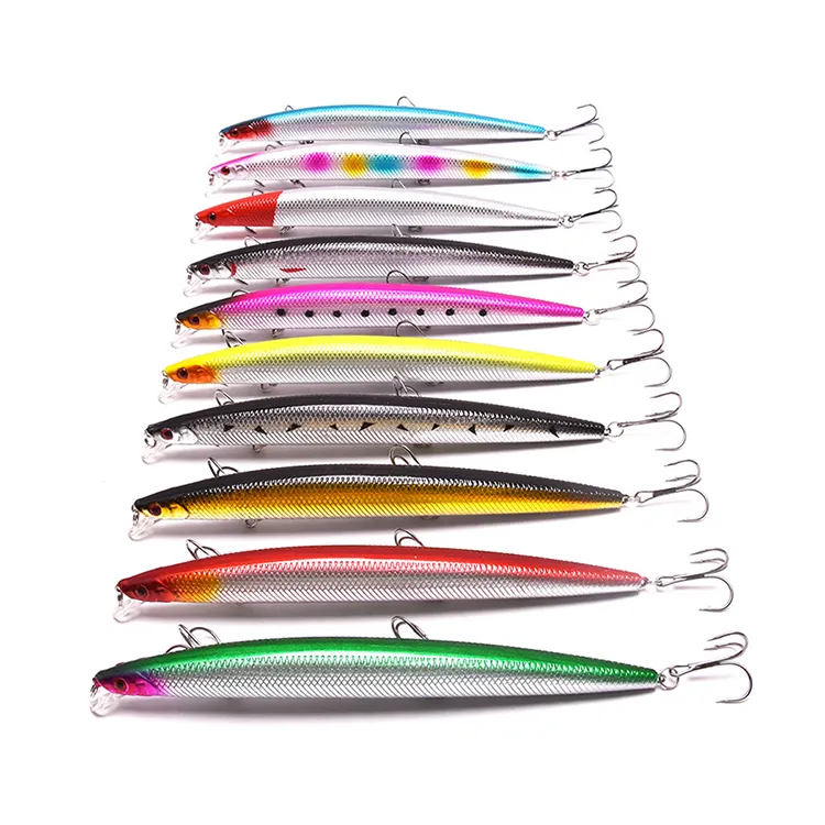 Ylmw2106 isca de peixe dura de plástico, isca minnow para pesca, 180mm 32g