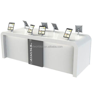 Artworld Displays MDF <strong>Computer</strong> Ipad Display Counter/Stand/Desk for Cell Phone <strong>Store</strong> W/ Storage Cabinet &amp; Alarmed Phone Holders - Product Image 1