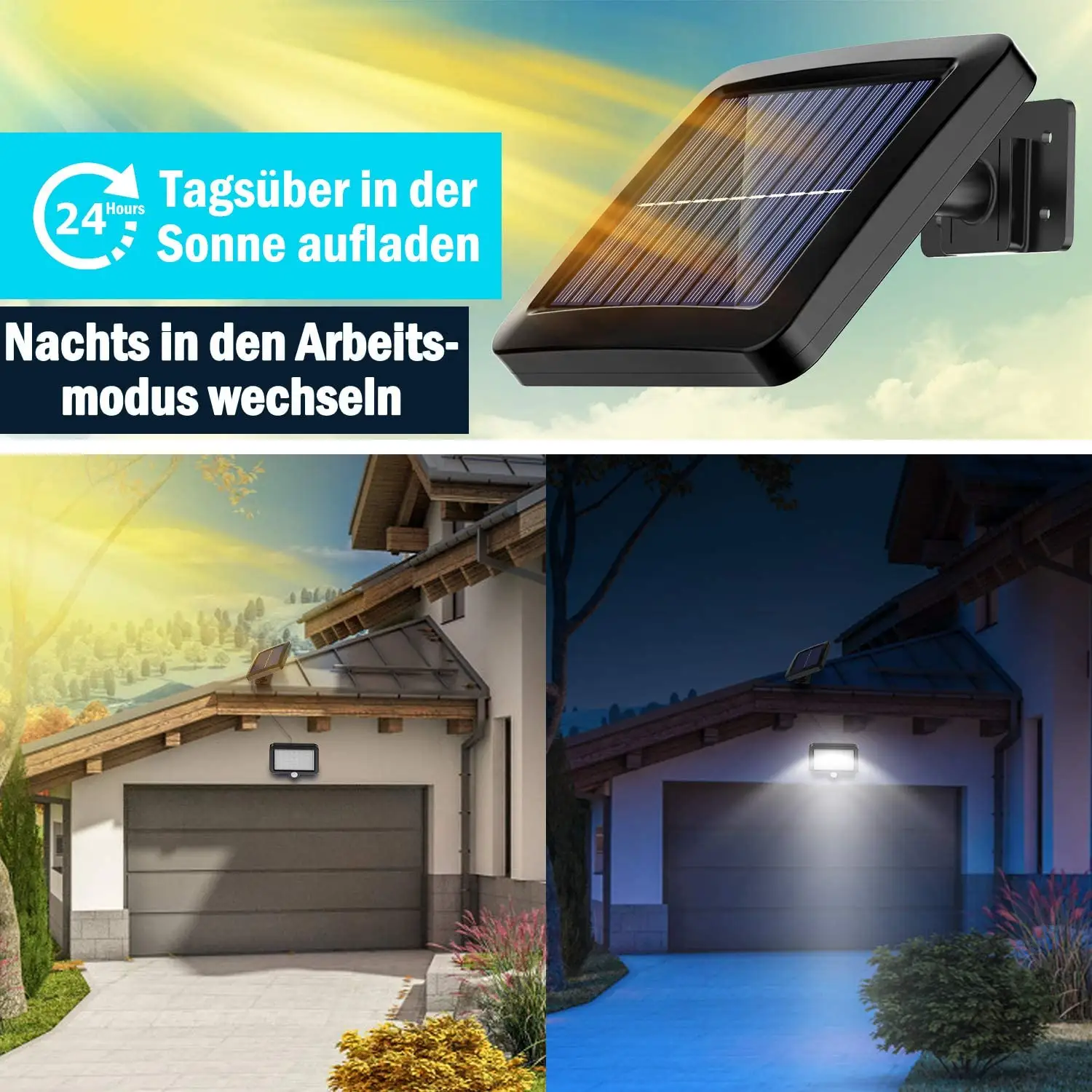 Brimmel 5M cable length 3W solar led wall lamp IP65 outdoor wall lights with motion sensor