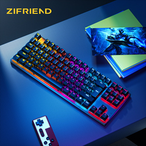 ZF-miniteclado mecánico para ordenador portátil, 87 teclas, resistente al agua, RGB, para videojuegos, con función multimedia - Product Image 3
