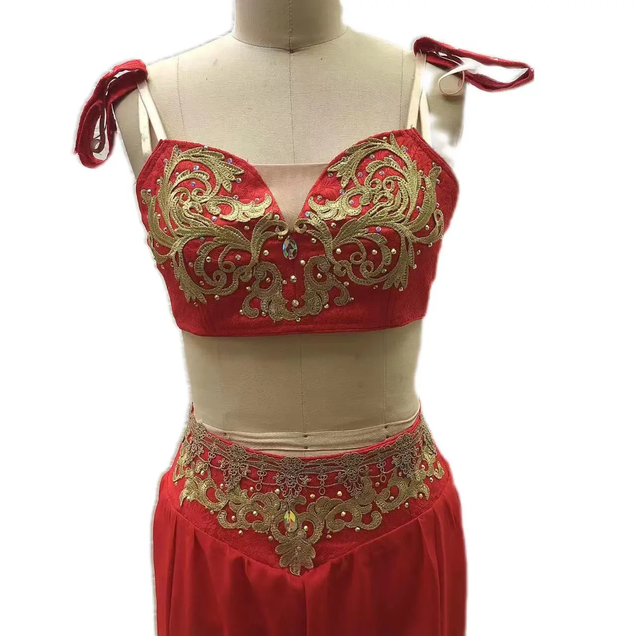 Trajes de baile para niñas, trajes de vientre indio de estilo árabe personalizados para mujeres, trajes de vientre de danza roja profesional para niños, Bayadere