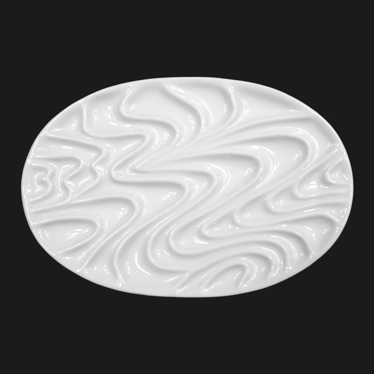 Motif ondulé ovale blanc