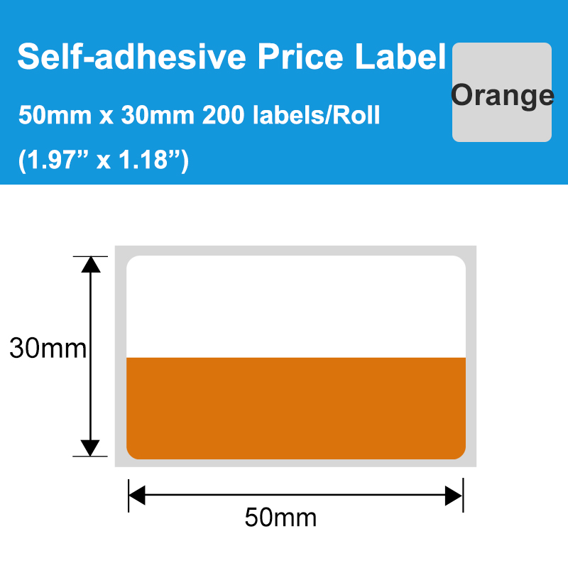 Autocollant 50x30mm Orange