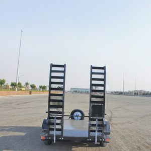 4500KG Load Mini Digger Trailers with Checker Plate&amp;<strong>ramp</strong> 4*1.6m <strong>Flat</strong> Top Trailer for Mini Excavators Multifunctional Car Trailer - Product Image 4