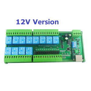 Ethernet RS485 Relay <strong>TCP</strong>/IP UART Network Controller <strong>Module</strong> 12CH DC 12V 24V <strong>Modbus</strong> RTU Switch Board For PLC PTZ Motor - Product Image 1