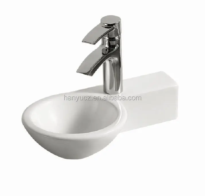 HY3065 lavabo da bagno con montaggio piccolo Mini lavabo in ceramica sospeso a mano con facile da pulire