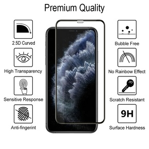 Premium 9H tam kapsama temperli cam iphone X Xr Xs Max ekran koruyucu ile siyah Boarder - Product Image 2