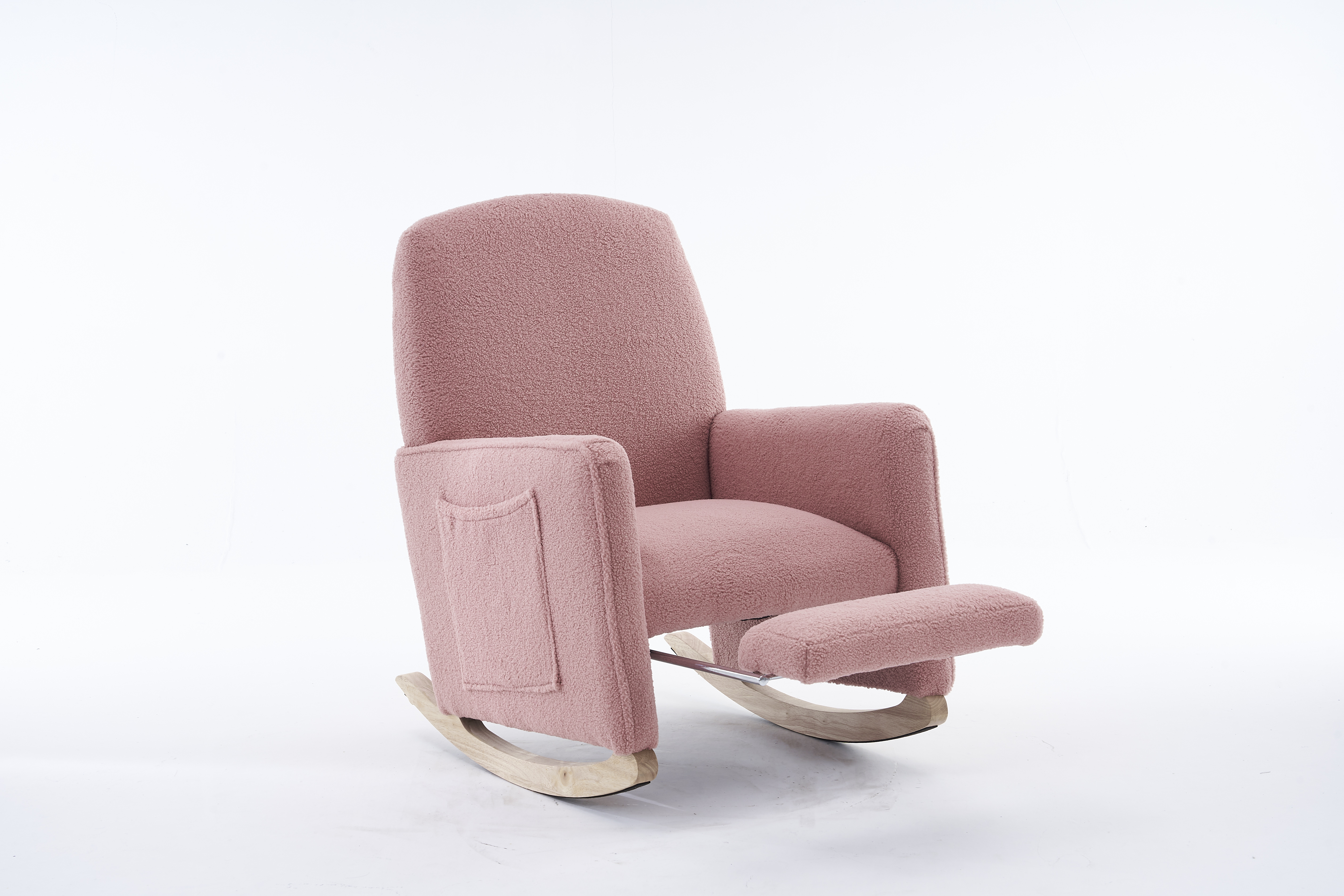 Tissu rose en peluche