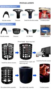 Trong nhà siêu mỏng linh hoạt <span class=keywords><strong>LED</strong></span> MODULE p2.5 cong xi lanh cột với hình ảnh động văn bản đồ họa Chức năng hiển thị SDK - Product Image 4