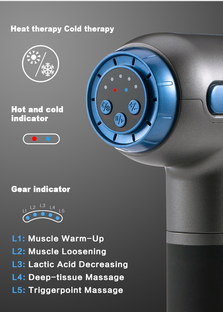 Custom 2600mAh 16MM Amplitude Cold Heated Cryotherapy Athletes Recovery Therapy Deep Tissue Fascia Muscle Massage Gun