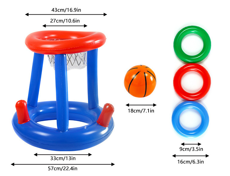 Support de basket gonflable sans impression de ballon, trois anneaux