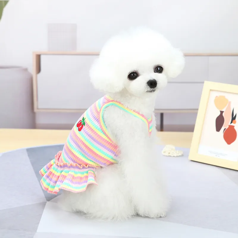 Ropa Para Mascotas ĐẦM Cho Cún Con Bán Sỉ 2022 Quần Áo Mùa Hè Cho Chó Áo Thun Cotton Cho Thú Cưng Quần Áo Cho Mèo