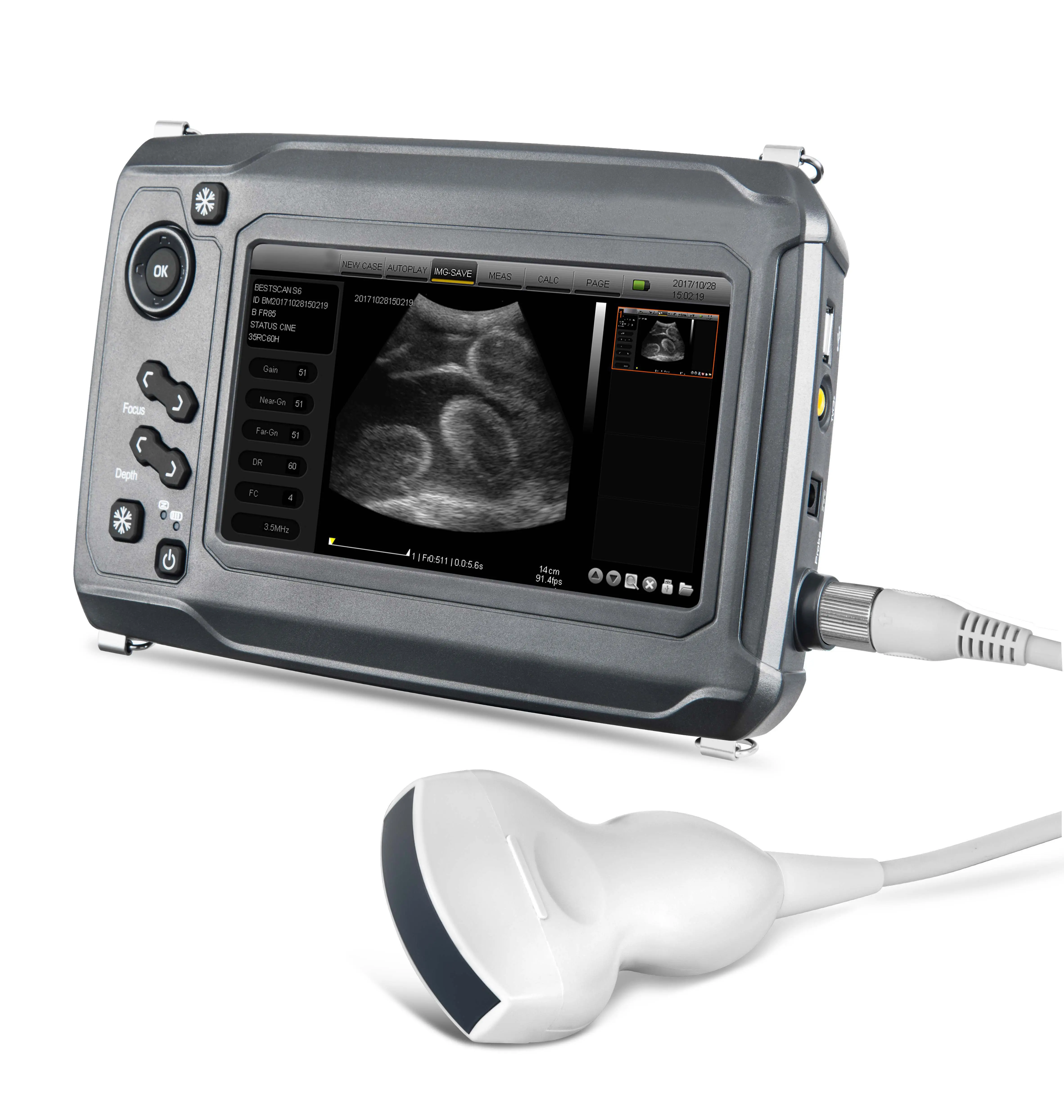 Escáner de ultrasonido blanco y negro para embarazo animal a precio de fábrica, ultrasonido portátil veterinario con alta calidad