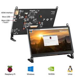 7 Zoll 1024x600 IPS LCD-Touchscreen-Display Raspberry Pi-Bildschirm HD Tragbarer Monitor für Raspberry Pi 4/3/2/Zero/B/B.