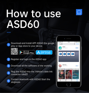 Herramienta de diagnóstico de sistemas completos, Software de actualización gratuita, prueba activa para Android/IOS XTOOL ASD60 OBD2 escáner