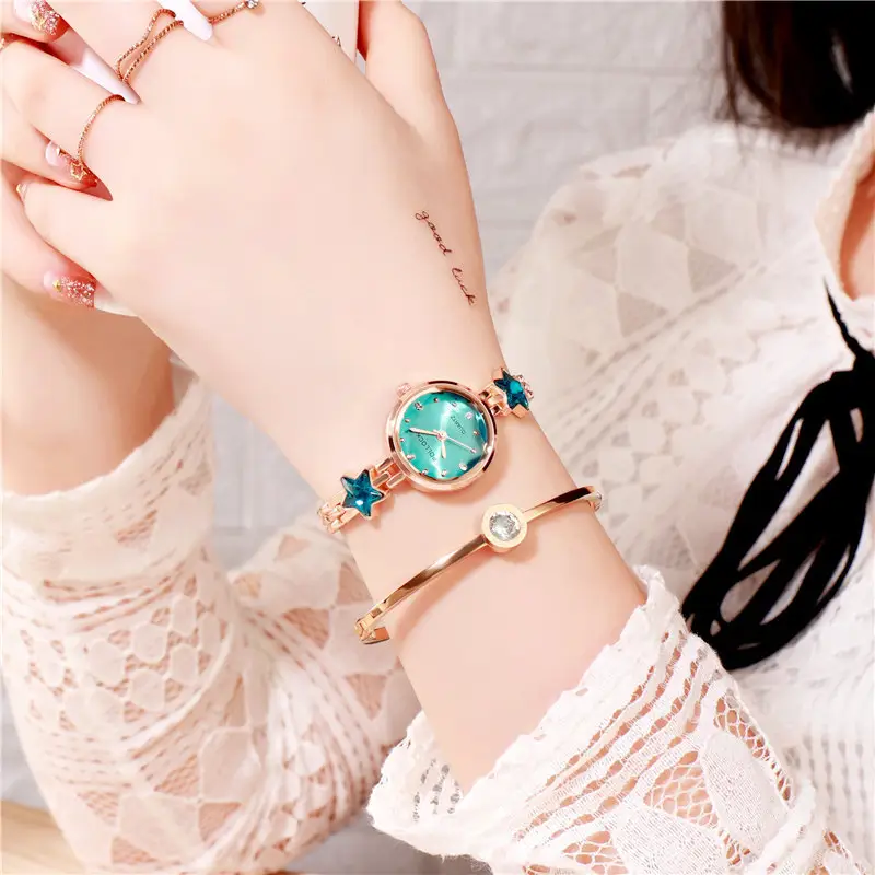 PUSHI-reloj de cuarzo con diamantes de cielo estrellado para mujer, pulsera femenina de moda, simple, creativa, elegante, de lujo