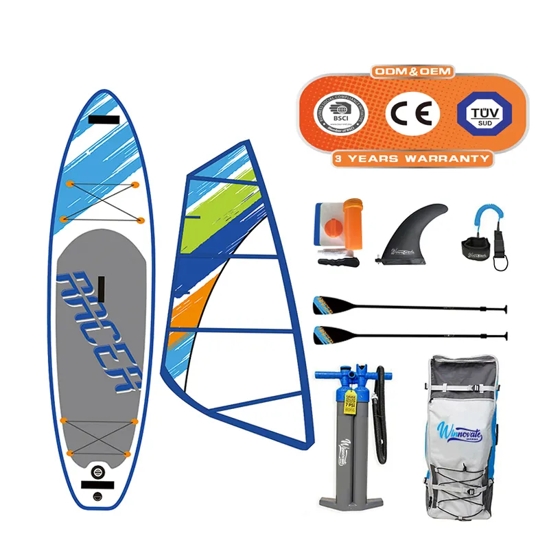 WINNOVATE389 Thả Vận Chuyển Đứng Lên Mái Chèo Ban Inflatable Windsurf Inflatable Windsurfing Board Với Sail