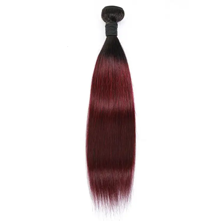 Apple Girl all'ingrosso 1b/bordeaux capelli brasiliani capelli lisci capelli capelli lisci 1b/99j Remy Ombre capelli umani estensione capelli vergini