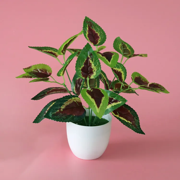 Mini plantas artificiales en maceta, bonsái de plástico verde falso para decoración del hogar, oficina, escritorio, ducha y habitación