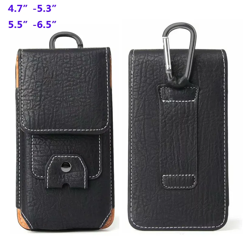 Wholesale Universal CreditカードスロットLeather Waist Case Pouch Holster Belt Clip CaseためiPhone 12 & Samsung In Stock