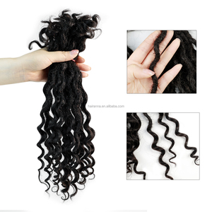 20strands/pack 1.0cm Dreadlocks Cheveux Humains Curly End Deep Goddess Locs Hair Extensions - Product Image 3