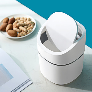 Mini masaüstü çok fonksiyonlu çöp kutuları ev araba depolama kovası aksesuarları çöp tenekesi kapaklı - Product Image 3
