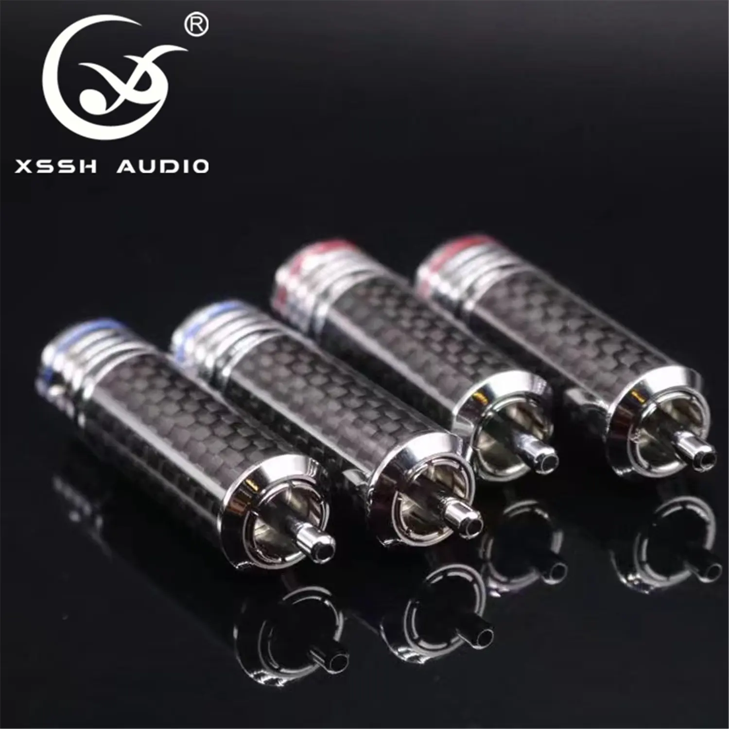 Lotus YIVO XSSH Audio OEM ODM Großhandel HIFI DIY Tellur Kupfer beschichtung Rhodium Kohle faser Audio Video Cinch-Buchse Anschluss