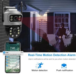 Cámara CCTV inalámbrica de doble lente V380 Pro, resistente al agua, red WiFi para exteriores, seguridad 4G, gran angular, sensor PTZ CMOS, tarjeta de memoria en la nube - Product Image 4