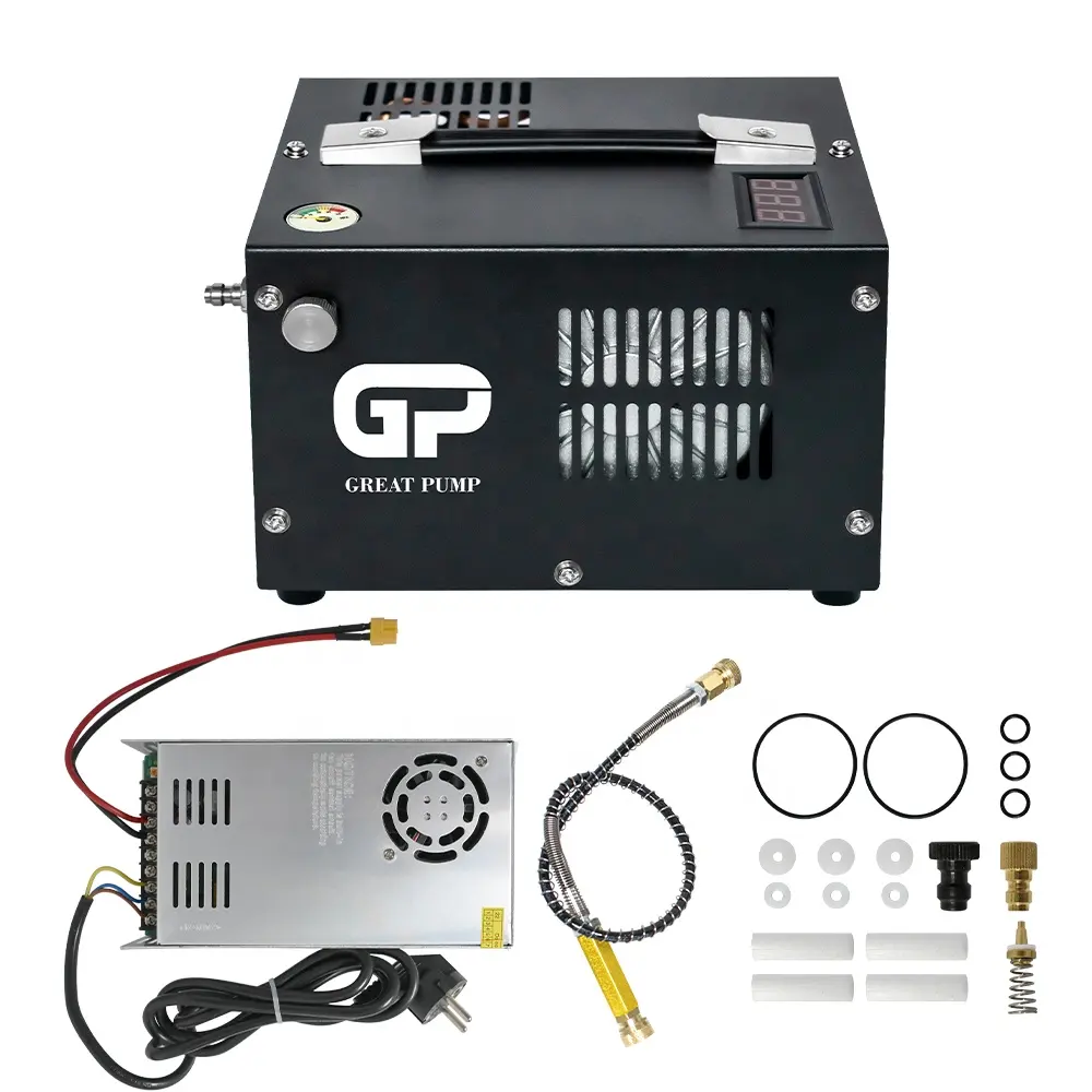 GP Electric ODM OEM Factory Direct Sale 12V 110V 220V High Pressure 30mpa 4500psi 300bar Paintball Hunting PCP Air Compressor