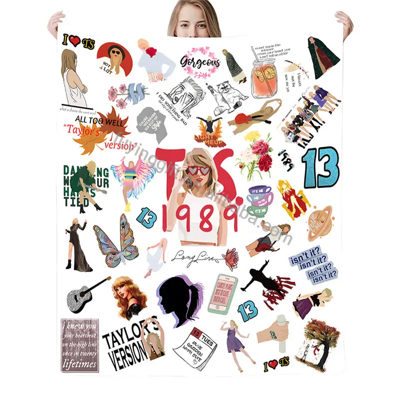 Taylor The Eras Tour Design Flecee Manta de franela Taylor Navidad Edredón Regalos Mantas impresas personalizadas