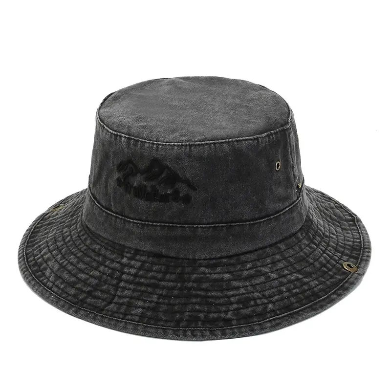 Topi nelayan koboi cuci, kepribadian melakukan topi visor retro bertepi besar tua untuk pria mendaki