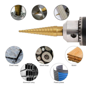 高速钢直槽阶梯钻头钛涂层木材金属孔刀具芯锥钻具套装阶梯钻头套装 - Product Image 5