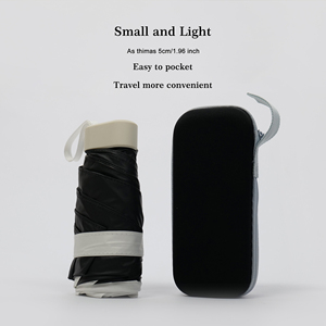 Custom Logo Mini Portable Five-Fold Compact UV Protection Umbrella Adult Pocket Folding Sun and <strong>Rain</strong> <strong>Cover</strong> with Capsule Case - Product Image 2