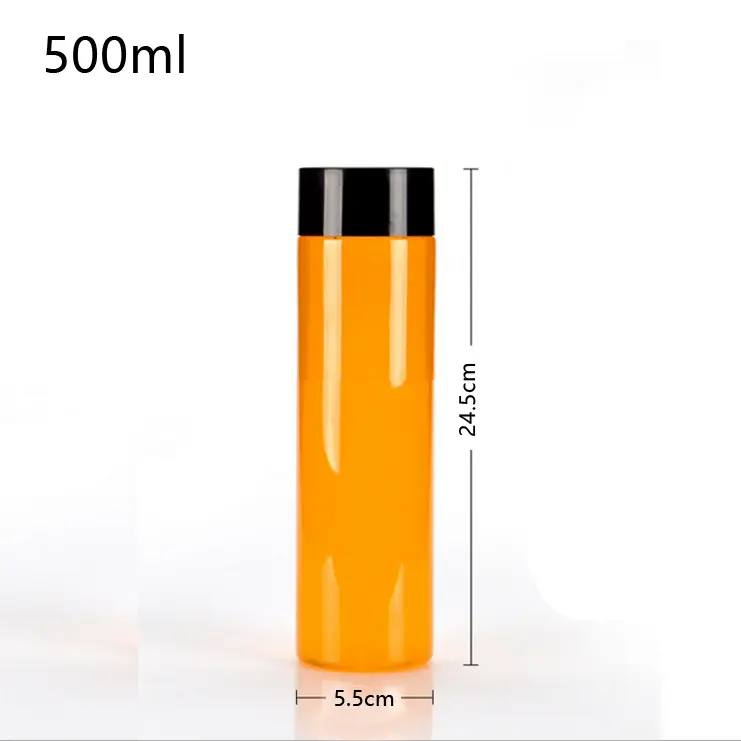Botella de agua de plástico con tapa de PP para beber, botella transparente de grado alimenticio, para leche, té, zumo y bebidas, 500ml y 16oz