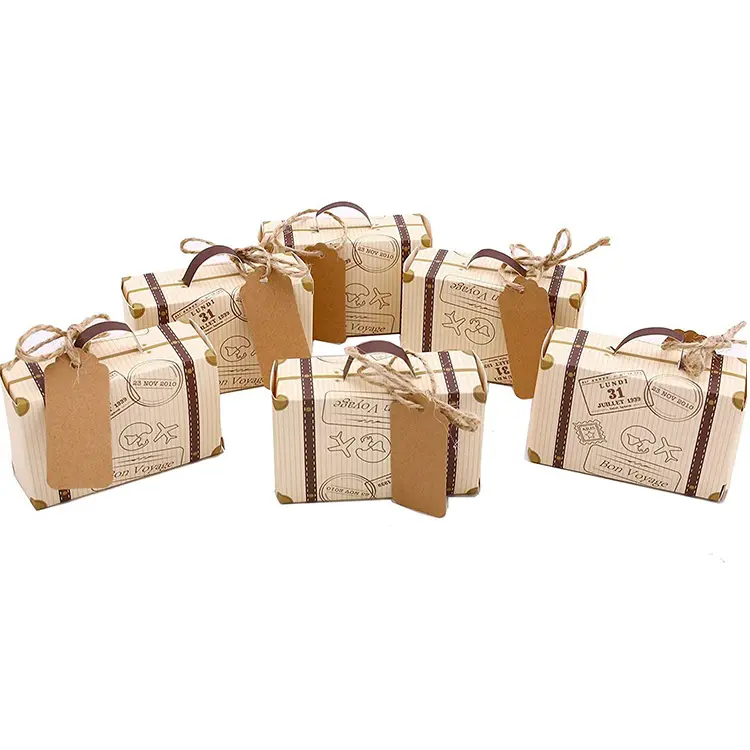 Scatole regalo di caramelle di nozze calde valigia scatola di bomboniere di cioccolato per forniture per la decorazione di stoviglie per feste di matrimonio di compleanno