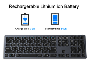 OEM Undefined Teclado De Aluminio Teclado Espaol New Rechargeable Wireless Computer <strong>Keyboard</strong> for PC - Product Image 6