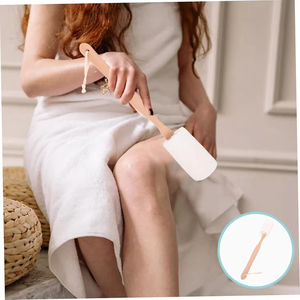 Doğal lif kabağı banyo sünger uzun ahşap saplı vücut kesesi erkekler kadınlar için Spa arka fırça duş sünger peeling banyo fırçası - Product Image 5